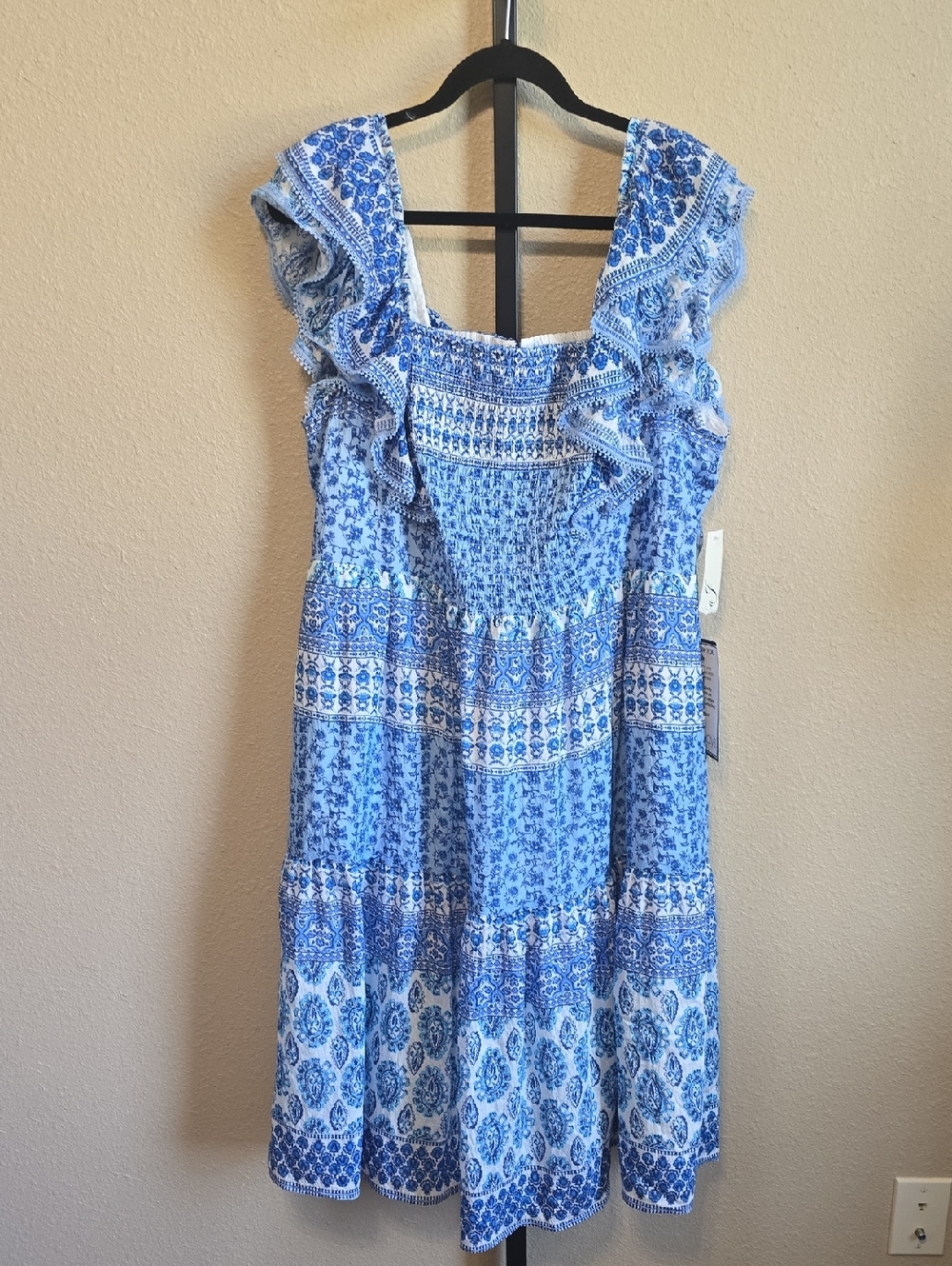 NWT Eliza J Ruffle Sleeve Midi Dress Size 14W - Picture 3 of 11